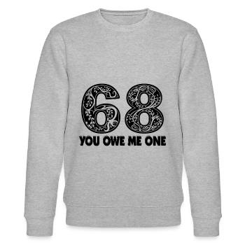 68 Owe Me One Sex Position - Stanley/Stella CHANGER Unisex Organic Sweatshirt - heather grey - Front - Nik (191cm) & Marisol (170cm)