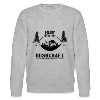 Bushcraft Survival Bushcrafter Ruhe und Abenteuer - Stanley/Stella Unisex Bio-Sweatshirt CHANGER  - Grau meliert - Vorne - Nik (191cm) & Marisol (170cm)