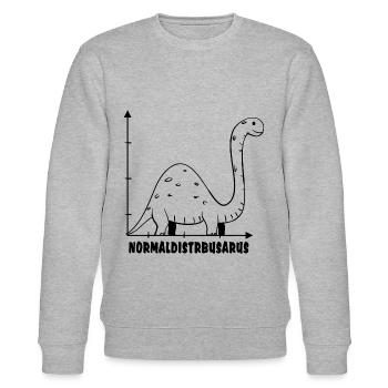 Normalverteilung Saurus Statistik Nerd Maths Schoo - Stanley/Stella Unisex Bio-Sweatshirt CHANGER  - Grau meliert - Vorne - Nik (191cm) & Marisol (170cm)