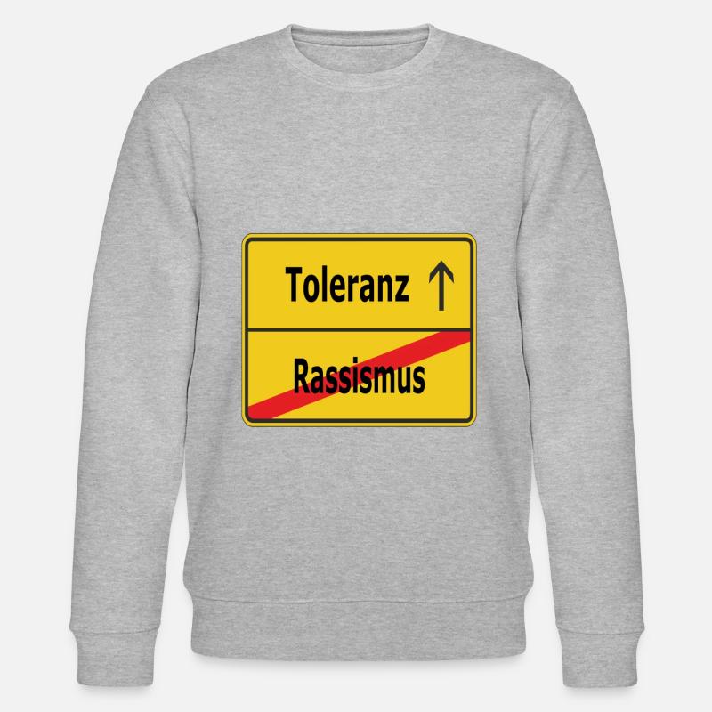 Rassismus? Toleranz! - Stanley/Stella Unisex Bio-Sweatshirt CHANGER  - Grau meliert