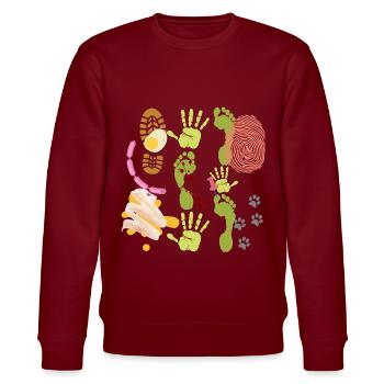 Crime scene - Stanley/Stella CHANGER Unisex Organic Sweatshirt - burgundy - Front - Nik (191cm) & Marisol (170cm)