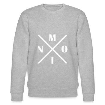 Moin Moin crossed - Hafen Ostsee Nordsee Norden - Stanley/Stella Unisex Bio-Sweatshirt CHANGER  - Grau meliert - Vorne - Nik (191cm) & Marisol (170cm)