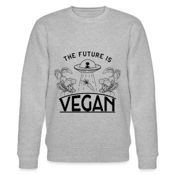 Future Vegan Plants Veggie Fruits - Stanley/Stella CHANGER Unisex Organic Sweatshirt - heather grey - Front - Nik (191cm) & Marisol (170cm)