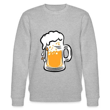 01 Bière de masse gouttes 3c - Sweat bio CHANGER Stanley/Stella Unisexe - gris chiné - Devant - Nik (191cm) & Marisol (170cm)
