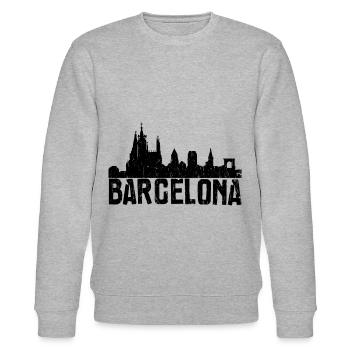 Sagrada Familia Gaudi art église Barca Skyline - Sweat bio CHANGER Stanley/Stella Unisexe - gris chiné - Devant - Nik (191cm) & Marisol (170cm)
