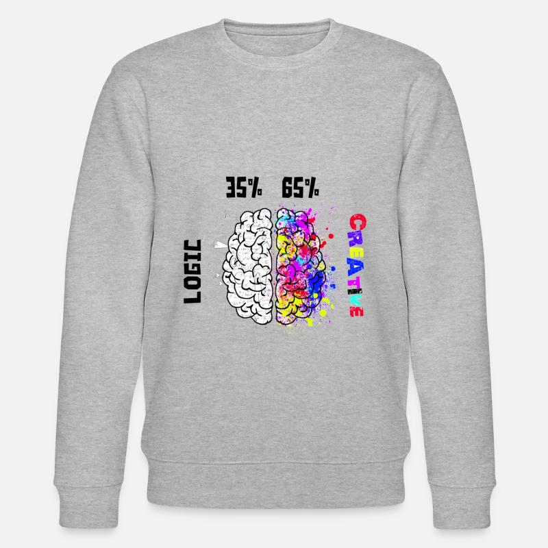 Brain, Creativity and Logic - Stanley/Stella CHANGER Unisex Organic Sweatshirt - heather grey