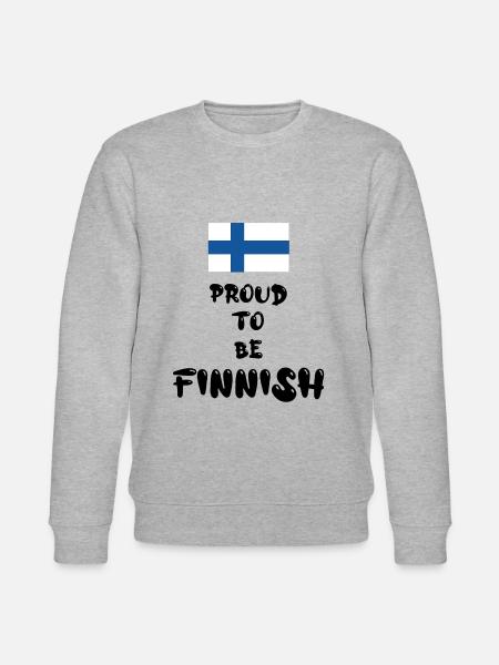 'Proud To Be Finnish' - Stanley/Stella CHANGER Unisex Organic Sweatshirt - heather grey