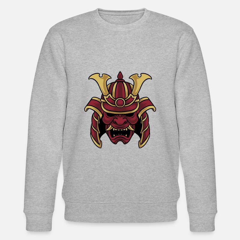 Samurai Warrior Maske - Stanley/Stella Unisex Bio-Sweatshirt CHANGER  - Grau meliert