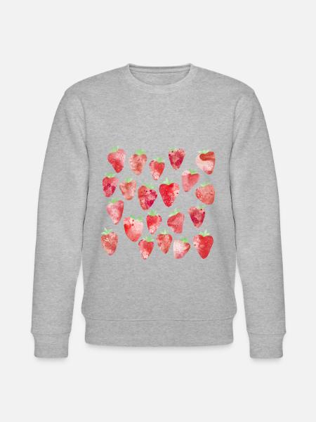 Erdbeer-Aquarell - Stanley/Stella Unisex Bio-Sweatshirt CHANGER  - Grau meliert