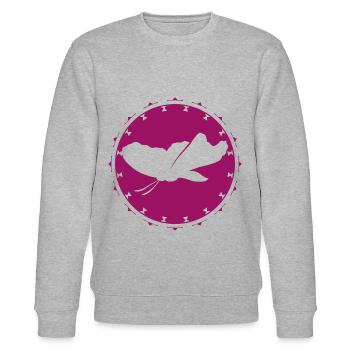 Butterfly - Nature Conservation - Stanley/Stella CHANGER Unisex Organic Sweatshirt - heather grey - Front - Nik (191cm) & Marisol (170cm)