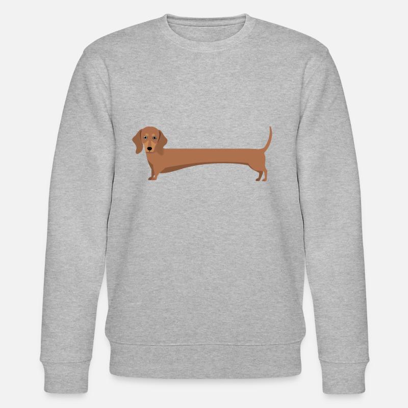 Dackel mit langem Körper - Stanley/Stella Unisex Bio-Sweatshirt CHANGER  - Grau meliert