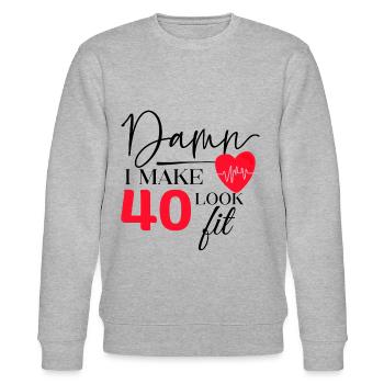40 Geburtstag - Lustiger Fitness Geburtstag Spruch - Stanley/Stella Unisex Bio-Sweatshirt CHANGER  - Grau meliert - Vorne - Nik (191cm) & Marisol (170cm)