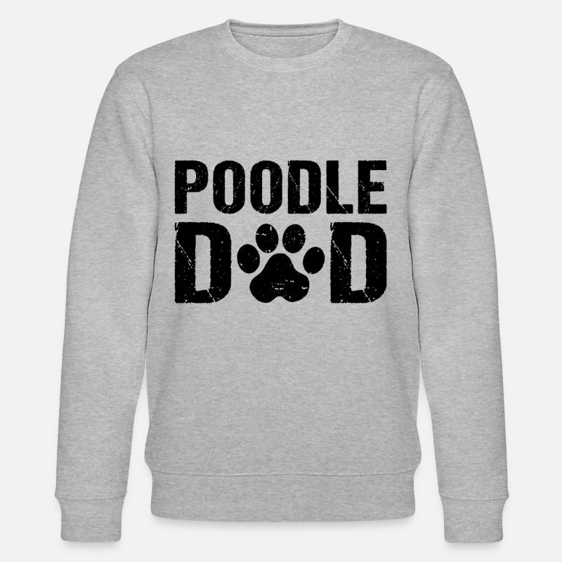 Poodle Dad Pudel Hunde - Stanley/Stella Unisex Bio-Sweatshirt CHANGER  - Grau meliert