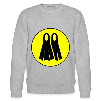 Diving Fin Circle - Stanley/Stella CHANGER Unisex Organic Sweatshirt - heather grey - Front - Nik (191cm) & Marisol (170cm)