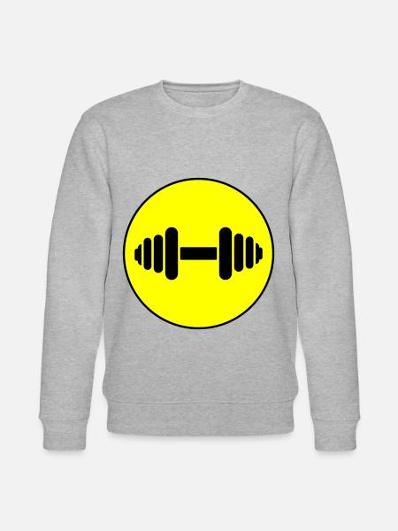 Dumbbell weights icon - Stanley/Stella CHANGER Unisex Organic Sweatshirt - heather grey