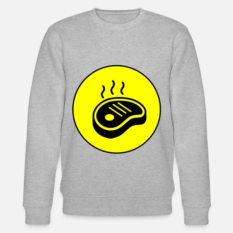 Steak icon circle - Stanley/Stella CHANGER Unisex Organic Sweatshirt - heather grey