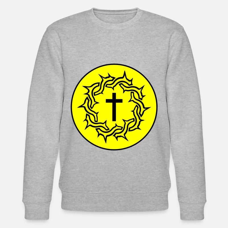 Couronne d’épines Icône de Jésus - Sweat bio CHANGER Stanley/Stella Unisexe - gris chiné