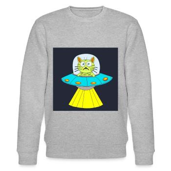 Ufo - Stanley/Stella Unisex Bio-Sweatshirt CHANGER  - Grau meliert - Vorne - Nik (191cm) & Marisol (170cm)