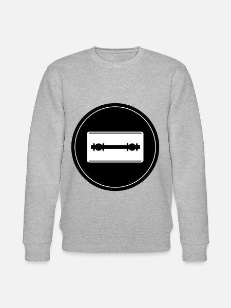Razor Blade Icon Circle - Stanley/Stella CHANGER Unisex Organic Sweatshirt - heather grey