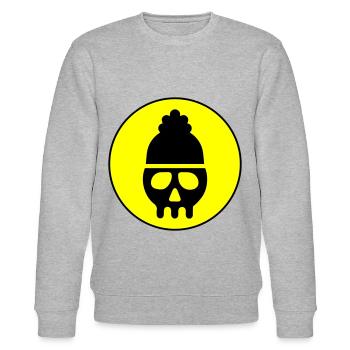 Skull kopf icon - Stanley/Stella Unisex Bio-Sweatshirt CHANGER  - Grau meliert - Vorne - Nik (191cm) & Marisol (170cm)