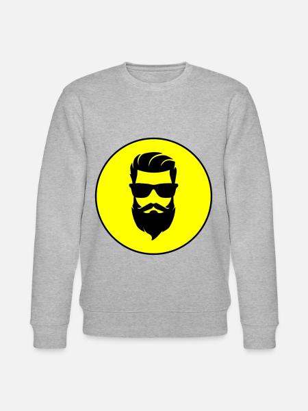 Gesicht bart symbol - Stanley/Stella Unisex Bio-Sweatshirt CHANGER  - Grau meliert