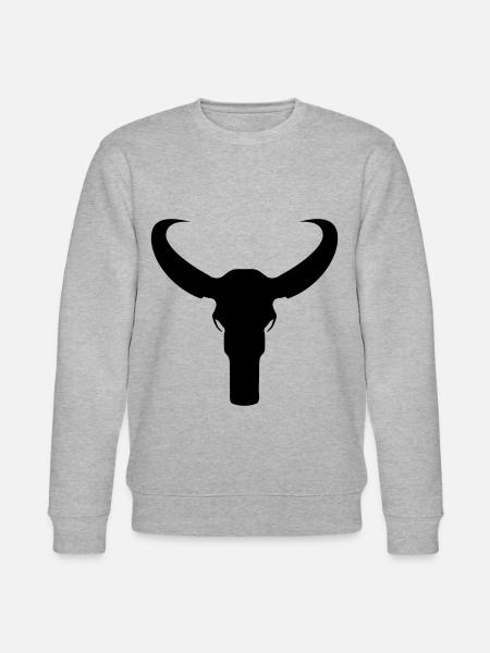 Bull Skeleton - Stanley/Stella CHANGER Unisex Organic Sweatshirt - heather grey