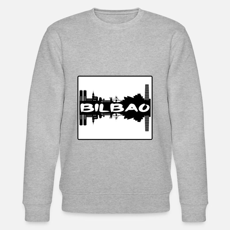 Bilbao Spanien Skyline Silhouette Reisesouvenir - Stanley/Stella Unisex Bio-Sweatshirt CHANGER  - Grau meliert