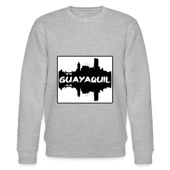 Guayaquil Equador Skyline Silhouette Travel Souven - Stanley/Stella Unisex Bio-Sweatshirt CHANGER  - Grau meliert - Vorne - Nik (191cm) & Marisol (170cm)