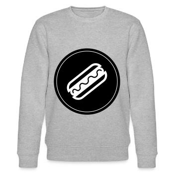 Hotdog Foodie Symbol - Stanley/Stella Unisex Bio-Sweatshirt CHANGER  - Grau meliert - Vorne - Nik (191cm) & Marisol (170cm)