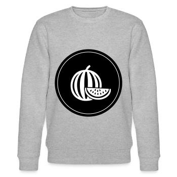 Melone Frucht - Stanley/Stella Unisex Bio-Sweatshirt CHANGER  - Grau meliert - Vorne - Nik (191cm) & Marisol (170cm)