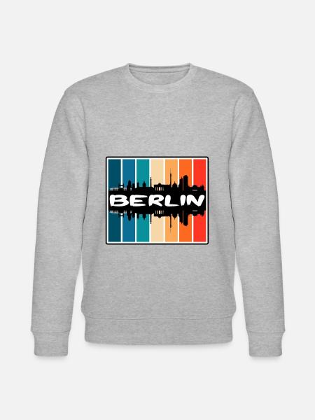 Berlin Tyskland Skyline Silhouette Rejse Souvenir - Stanley/Stella økologisk unisex-sweatshirt CHANGER  - grå meleret