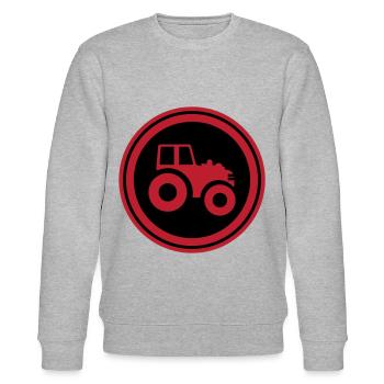 Traktor Symbol - Stanley/Stella Unisex Bio-Sweatshirt CHANGER  - Grau meliert - Vorne - Nik (191cm) & Marisol (170cm)