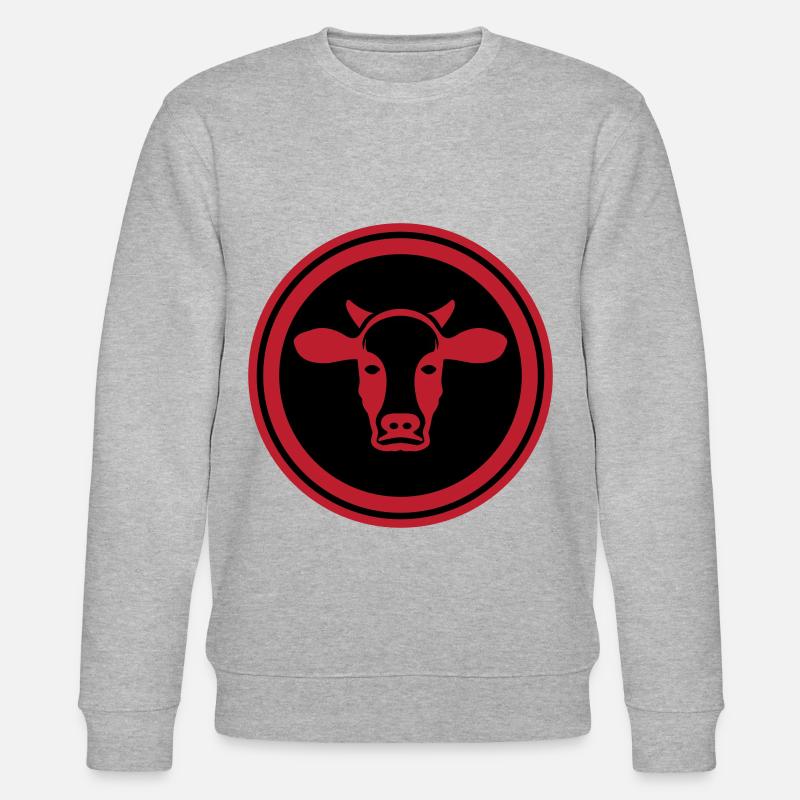 Kuh Kopf Symbol - Stanley/Stella Unisex Bio-Sweatshirt CHANGER  - Grau meliert