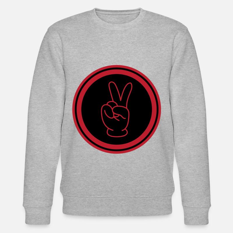 Peace Hand Comic - Stanley/Stella Unisex Bio-Sweatshirt CHANGER  - Grau meliert