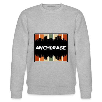 Anchorage Alaska Usa Skyline Silhouette Travel Sou - Stanley/Stella CHANGER Unisex Organic Sweatshirt - heather grey - Front - Nik (191cm) & Marisol (170cm)