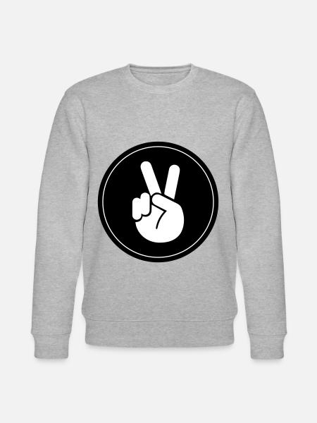 Hand Peace Circle - Stanley/Stella CHANGER Unisex Organic Sweatshirt - heather grey