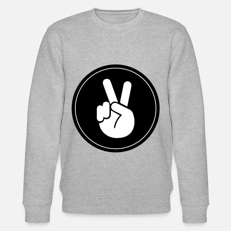 Hand Peace Kreis - Stanley/Stella Unisex Bio-Sweatshirt CHANGER  - Grau meliert