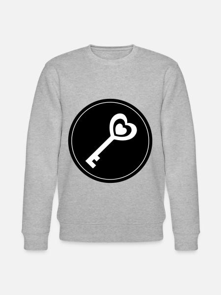Key heart wedding circle - Stanley/Stella CHANGER Unisex Organic Sweatshirt - heather grey