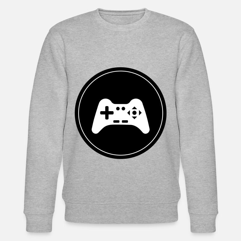Gamepad Symbol Controller Circle - Stanley/Stella CHANGER Unisex Organic Sweatshirt - heather grey