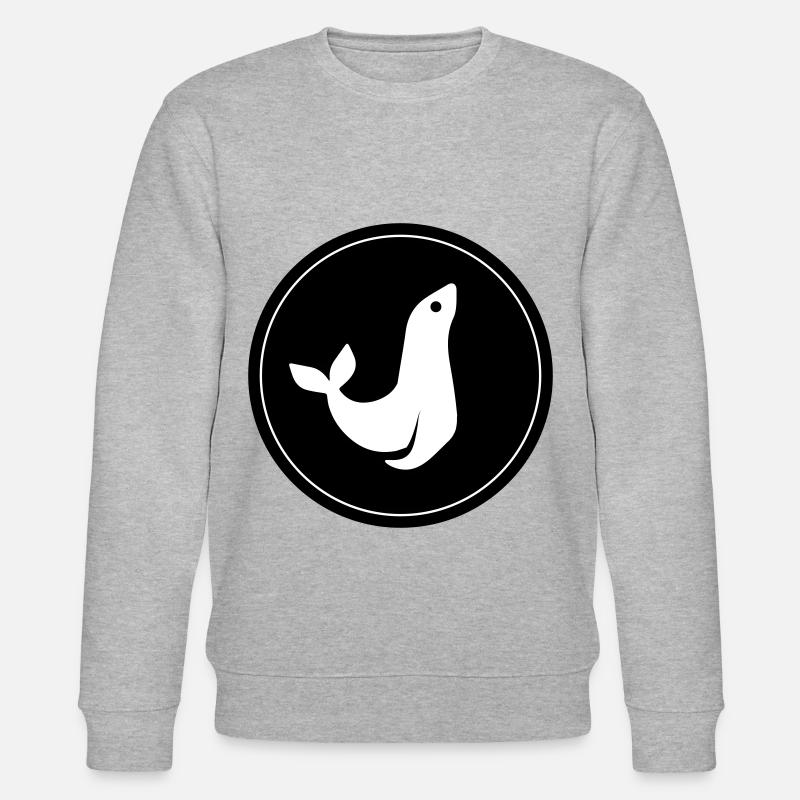seehund tier Kreis - Stanley/Stella Unisex Bio-Sweatshirt CHANGER  - Grau meliert
