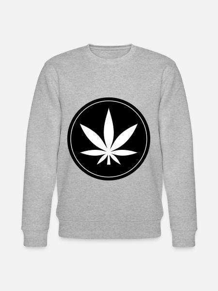 Hemp Leaf Icon - Stanley/Stella CHANGER Unisex Organic Sweatshirt - heather grey