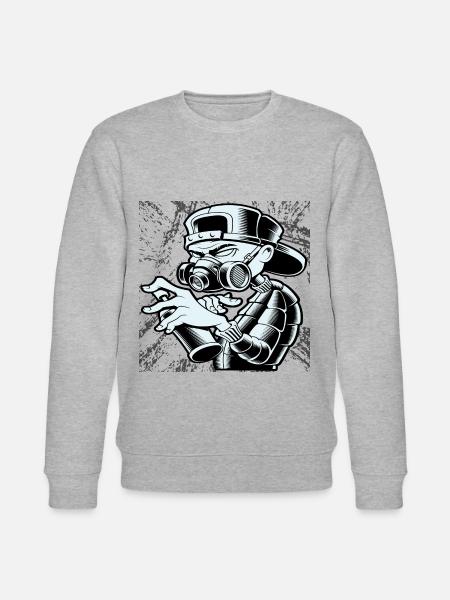 Abstract Graffiti Man - Stanley/Stella CHANGER Unisex Organic Sweatshirt - heather grey