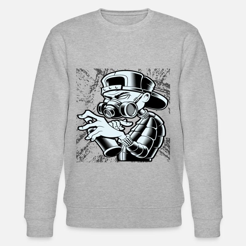 Abstract Graffiti Man - Stanley/Stella CHANGER Unisex Organic Sweatshirt - heather grey