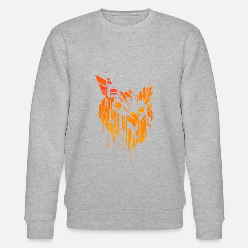 Short-circuit board owl - Stanley/Stella CHANGER Unisex Organic Sweatshirt - heather grey
