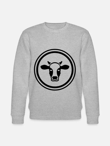 Cow Head Symbol - Stanley/Stella CHANGER Unisex Organic Sweatshirt - heather grey