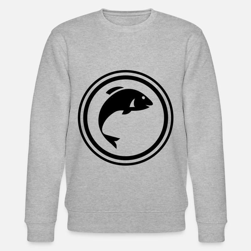 Fish Symbol - Stanley/Stella CHANGER Unisex Organic Sweatshirt - heather grey