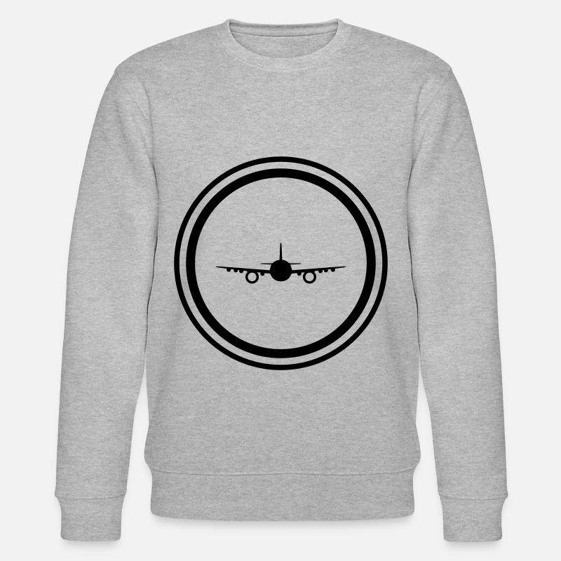 Flugzeug Symbol - Stanley/Stella Unisex Bio-Sweatshirt CHANGER  - Grau meliert