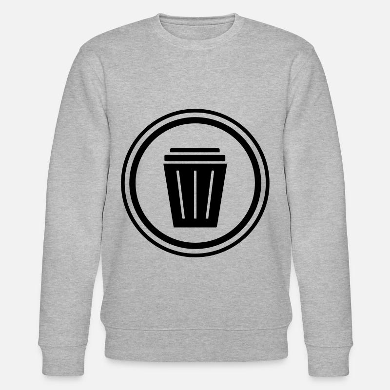 Garbage can icon - Stanley/Stella CHANGER Unisex Organic Sweatshirt - heather grey