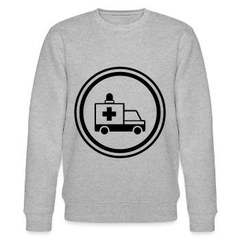 Krankenwagen Ambulance - Stanley/Stella Unisex Bio-Sweatshirt CHANGER  - Grau meliert - Vorne - Nik (191cm) & Marisol (170cm)