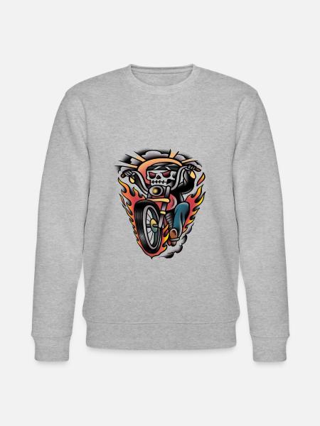 Biker old-school tattoo art - Stanley/Stella CHANGER Unisex Organic Sweatshirt - heather grey